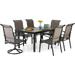 durable VILLA Patio Dining Set for 8 9 Piece Outdoor Table Chairs Set with 8 High Back Swivel Dining Chairs and Extendable Metal Patio Table Outdoor Furniture Dining Set for Lawn Garden