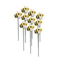10pcs Little Bee Plug-in Bees Garden Stakes Patio Stake Decor Bee Yards Garden Stake Yard Bees Sign Garden Stakes Decorative Bee Stake 3D Iron