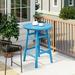 Costaelm Paradise Outdoor HDPE 35 Round Bar Height Patio Table Pacific Blue