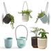 3Pack 3.5inch Two-Piece Succulent Planters Pots with Drainage Flexible Removable Handle Planting Pots Flower Pots Small Planter Pots for Mini Plants Hanging Planter on Wall or Window$Planting Pots