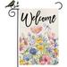 Spring Garden Flag 12.5 x 18 Inch Floral Welcome Double Sided Decorative Flag for Outside Yard Lawn Outdoor Decoration GB035-12