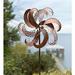 Outdoor Windmill Metal Garden Wind Spinner With Antique Copper Finish Yard Garden Decor 24 Dia. X 10.25 D X 75 H