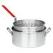 CLkPde 1201 10-qt Aluminum Fry Pot Features Perforated Aluminum Basket Heavy Duty Riveted Handles Perfect For Deep Frying French Fries Hush Puppies Fish & Chicken