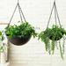 Gbayxj Flower Pots Indoor Hanging Flower Pots Outdoor Wrought Iron Hanging Basket Flower Pots Durable Wrought Iron Flower Pots Frosted