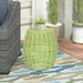 16IN WICKER OUTDOOR SIDE TABLE - GREEN