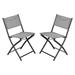 Flash Furniture Set of 2 Commercial Grade Indoor/Outdoor Folding Chairs with Gray Flex Comfort Material Backs and Seats and Black Metal Frames