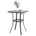 Sophia & William Patio Bar Table Outdoor Metal Bar Table Square Bistro Bar Table 27 x 27 Wood Like for Lawn Garden Pool
