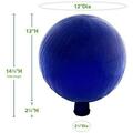 Gazing Globe Crackle Finish Blue Glass Stylish Garden Globe Sphere For Home Decor And Yard Ornament Polished Hollow Reflective Garden Sphere For Home Garden Lawn Outdoor And Yard