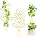 Plant Trellis for Climbing Plants 2 Pks Garden Trellis 12 Leaf Shape Plant Trellis Metal Wire Stake for Potted Plants Houseplant Home Plant Mini Rose Plant Lover Gifts (Golden)