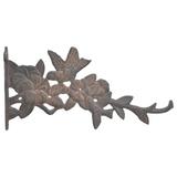 Hummingbirds & Flowers Decorative Cast Iron Plant Hanger Flower Basket Hook 11.625 Deep