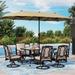 durable & William Patio Outdoor Dining Sets for 8 Outdoor Table Furniture Set 9 Piece- 1 Rectangular Expandable Patio Table and 8 Padded Swivel Dining Chairs