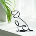 myvepuop Desktop Ornament Dog Minimalist Arts Sculpture Personalized Gift Metal Decoration C One Size