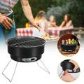 Crcmjuhgsa Barbecue Grill Portable Round Barbecue Grill Outdoor Stainless Steel Barbecue Grill Folding Ice Pack Oven Bbq Grill