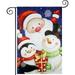 Let It Snow Christmas Garden Flag Winter Snowman Santa Hat Polyester Vertical Double Sided 12.5x18 Inch Yard Flag Outdoor Decor