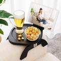 Bamboo Sofa Tray Table Clip on Side Table Couch Arm with 360Â° Rotating Phone Holder Couch Tray for Arm Sofa Table for Eating/Drinks/Snacks/Remote/Control Nature 11.8 D x 9.8 W x 1.7 H