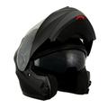 Milwaukee Performance Helmets MPH9803DOT Ionized Matte Black Advanced Modular Motorcycle Helmet with Drop Down Visor Small