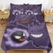 3 Piece Gengar Duvet Cover Bedding Set Teen Comforter Cover Set Super Soft 3D Duvet Cover with Pillowcase 90 x90