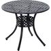 33 Patio Dining Table Round Cast Aluminium Outdoor Bistro Table with Umbrella Hole - Black