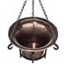 H Potter Hanging Planter for Outdoor Plants Metal Round Copper Finish Patio Balcony Deck