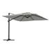 11FT Square Cantilever Patio Umbrella in Gray (without Umbrella Base)