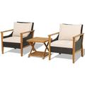Canddidliike Patio Furniture 4 Pieces Rattan Patio Rocking Furniture Set Outdoor Wicker Rattan Chairs Garden Backyard Balcony Porch Poolside loveseat with Loveseat and Coffee Table