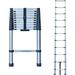 10FT Telescoping Ladder Extension Ladder Stainless Steel Telescopic Ladder - Multi Purpose Ladders - Loft Ladder - Roof Ladder - Rv Ladder - Collapsible Ladders Heavy Duty 330 lb Max Capacity EN131