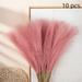 Faux Pampas Grass 10 Pcs 22Inches Tall Artificial Pompas Grass Feathers Decor Fluffy Fake Bulrush Reeds Pompous Branches Vase Fillers Boho Farmhouse Decorations Beige Mixed(Blue)