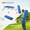 Outsunny 2 Person Folding Camping Cot for Adults 50 Extra Wide Outdoor Portable Sleeping Cot with Carry Bag Elevated Camping Bed Beach Hiking Blue