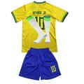Ryhoow Brazil National Team #10 NEYMAR JR. for Kids Boys Girls Child Soccer Jerseys Shirt Short Sleeve Football Fans Gift Size Home Yellow 24