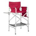 leecrd Director Chair Oversize Padded Seat Camping Chair with Side Table Red