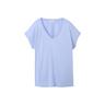 TOM TAILOR DENIM Damen Fließendes T-Shirt, blau, Uni, Gr. S