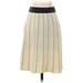 Tory Burch Casual Skirt: Ivory Chevron/Herringbone Bottoms - Women's Size Small