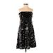 Betsey Johnson Cocktail Dress - Party Strapless Sleeveless: Black Stars Dresses - Women's Size 2