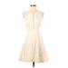 Rebecca Taylor Casual Dress - A-Line: Ivory Solid Dresses - Women's Size 2