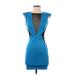 Arden B. Casual Dress - Sheath: Blue Color Block Dresses - Women's Size X-Small