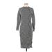 Karen Millen Casual Dress - Bodycon: Gray Grid Dresses - Women's Size Medium