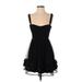 Trixxi Casual Dress - Mini Square Sleeveless: Black Dresses - Women's Size Small