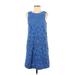 Anthropologie Casual Dress - DropWaist: Blue Jacquard Dresses - Women's Size X-Small