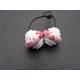 lampwork glass beads, white and pink ornate pair, uk handmade