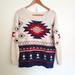 American Eagle Outfitters Sweaters | American Eagle Outfitters Southwestern Crewneck Sweater Red Cream Blue Medium | Color: Blue/Cream | Size: M