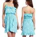 Lilly Pulitzer Dresses | Lilly Puliter Dress Kalen Mini Blue Green Faux Wrap Sleeveless Womens Medium | Color: Blue | Size: M