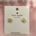 Kate Spade Jewelry | Kate Spade Gold/Clear Cubic Zirconia Pave Studs New | Color: Gold | Size: Os