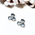 Anthropologie Jewelry | Flower Stud Earrings N86 | Color: Blue/Silver | Size: Os