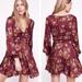 Free People Dresses | Free People Floral Morning Light Mini Dress Boho Festival Nwt Women Sz 4 | Color: Purple/Red | Size: 4