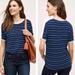 Anthropologie Tops | Anthropologie Top M Postmark Tee Morgan Striped Navy White Stretch Knit Nwt | Color: Blue/White | Size: M