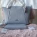 Coach Bags | Coach Refined Pebble Leather Kacey Satchel Silver Grey Mist With Matching Wallet | Color: Gray/Silver | Size: Os