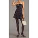 Anthropologie Dresses | New Anthropologie Maeve Strapless Bow Bubble-Hem Mini Dress | Color: Black/Silver | Size: L