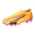 Puma Unisex Youth Ultra Match Ll Fg/Ag Jr Soccer Shoes, Sun Stream-Puma Black-Sunset Glow, 34 EU