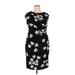 American Living Casual Dress - Sheath: Black Floral Motif Dresses - Women's Size 18