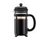 PBYVQXBR Large cafetiere,travel cafetiere,Stainless Steel Manual Coffee Makers For Home, Steel Coffee Press with 3 Filters - No Residue - Heat Res (Color : Black)